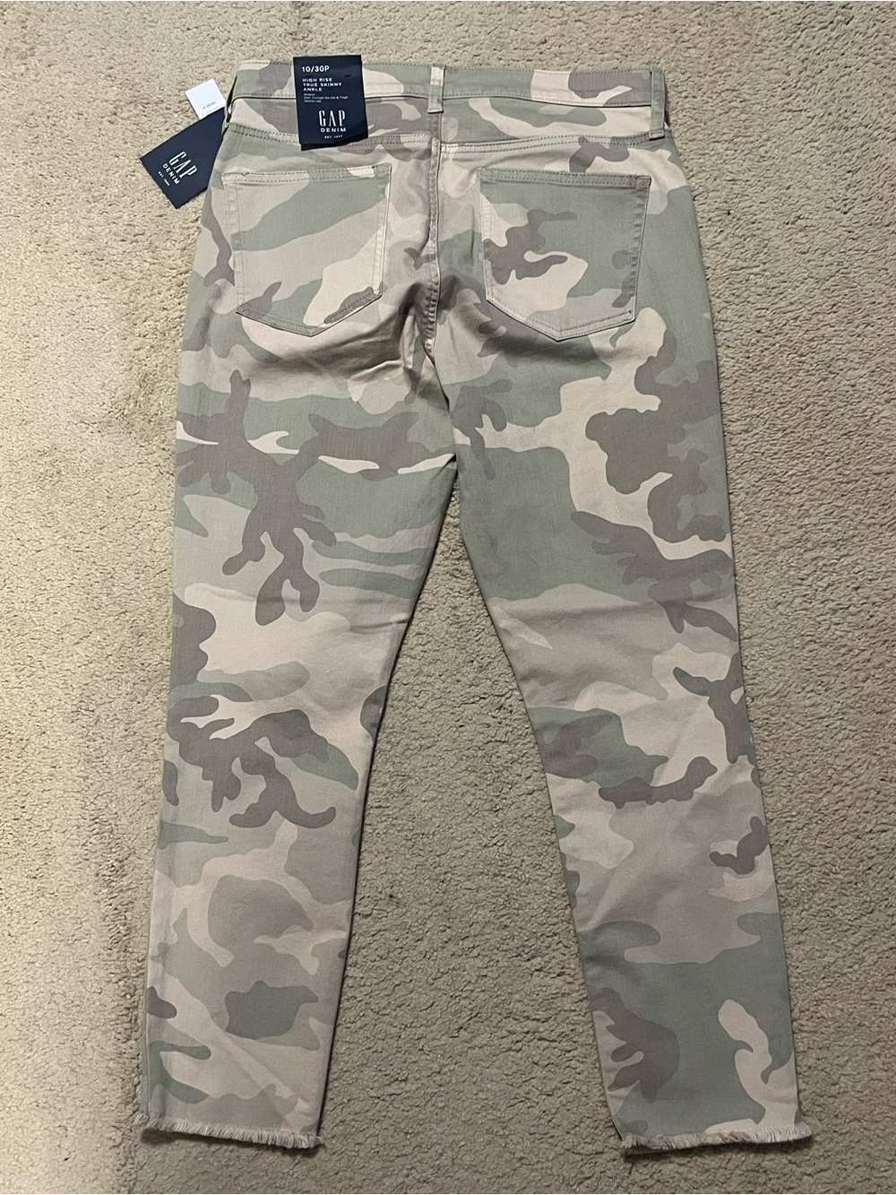 Gap Denim High Rise True Skinny Ankle Pants - Camouflage - Womens Size 10/30P